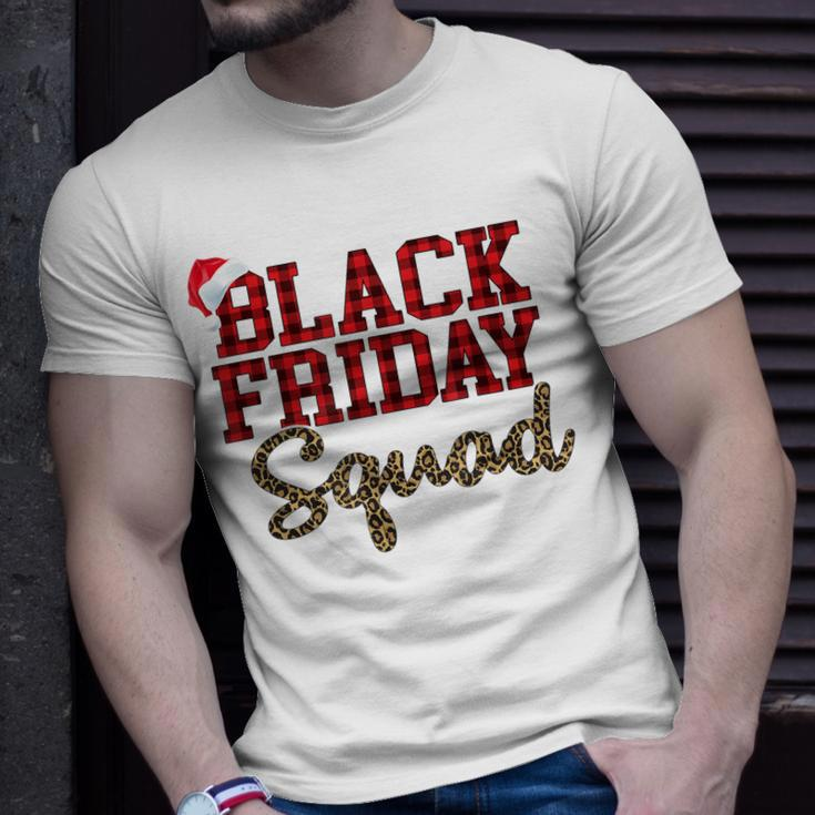 Black Friday Squad Buffalo Plaid Leopard Printed Gift Unisex T-Shirt Gifts for Him
