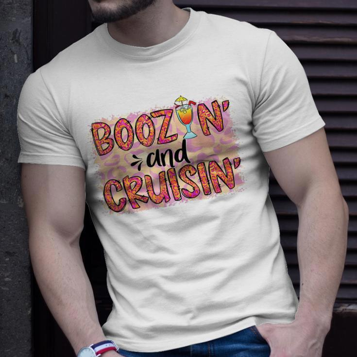 Boozin And Cruisin Leopard Cruise Vacation Trip Unisex T-Shirt Gifts for Him