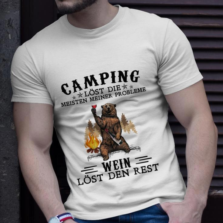 Camping und Wein T-Shirt - Camping löst Probleme, Wein den Rest Geschenke für Ihn