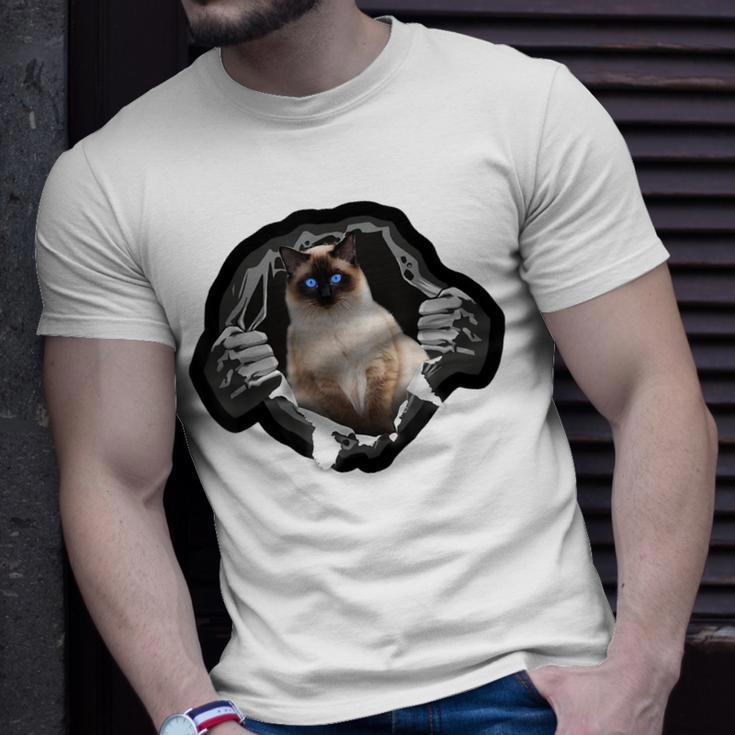 Cool Siamese Cat Torn Cloth For Cats Mom Cats Dad Unisex T-Shirt Gifts for Him