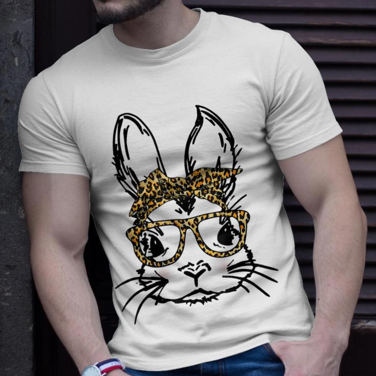 Cute Bunny Wearing Glasses Leopard Easter Day T-Shirt Gifts for Him