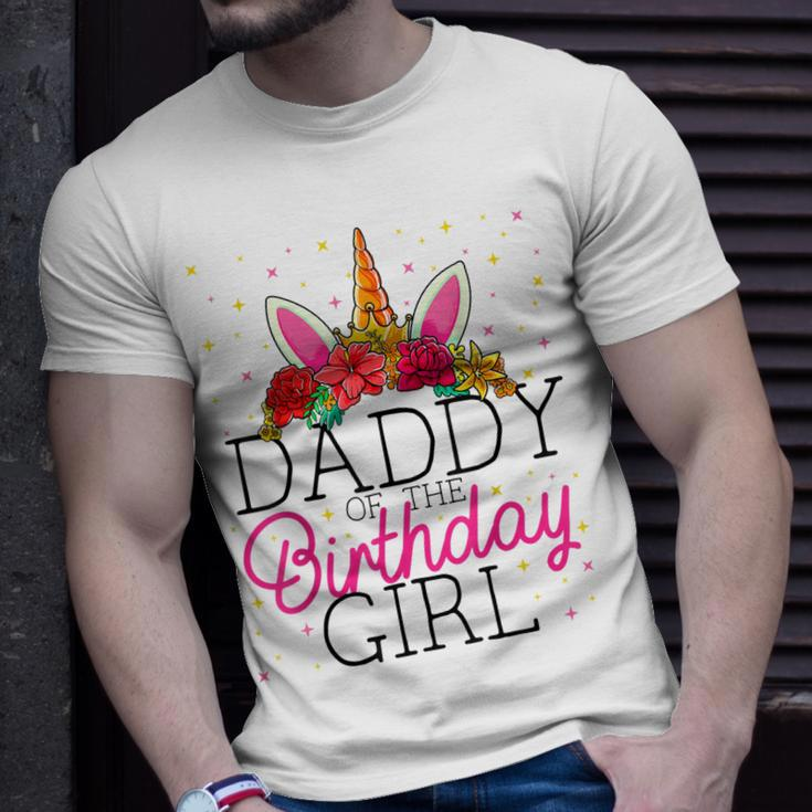 Daddy Of The Birthday Girl Father Unicorn Birthday Gift For Mens Unisex T-Shirt Gifts for Him