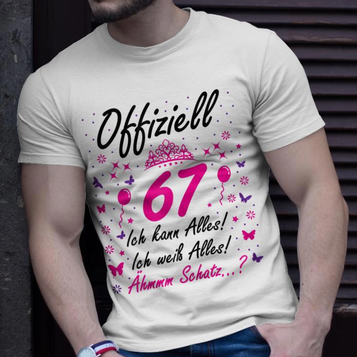 Damen 67 Geburtstag Lustig Offiziell 67 Ich Kann AllesSchatz T-Shirt Geschenke für Ihn