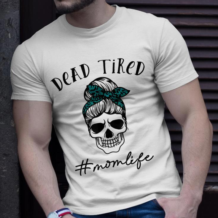 Dead Tired Mom Life Leopard Skull Sunglasses Mothers Day Unisex T-Shirt Gifts for Him