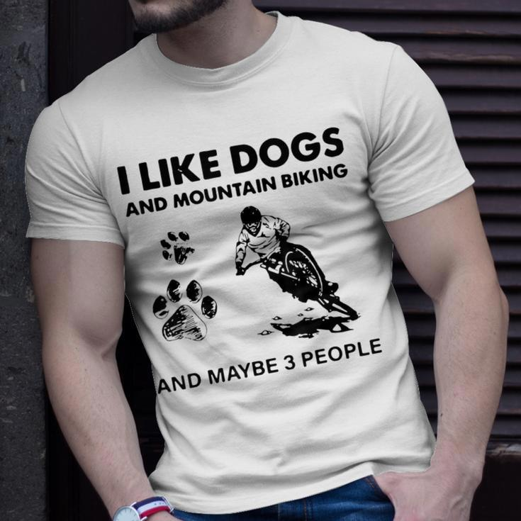 I Like Dogs And Mountain Biking And Maybe 3 People V2T-shirt Gifts for Him