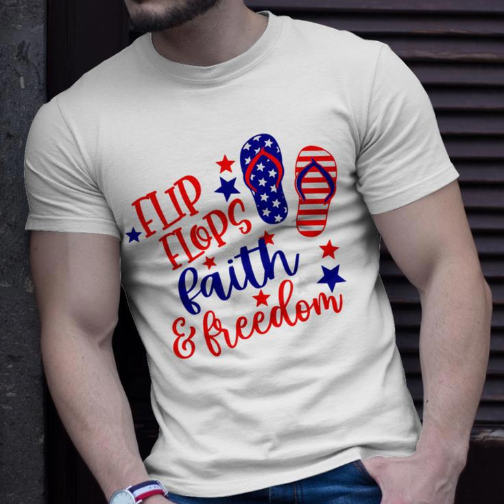 Flip Flops Faith And Freedom Unisex T-Shirt Gifts for Him