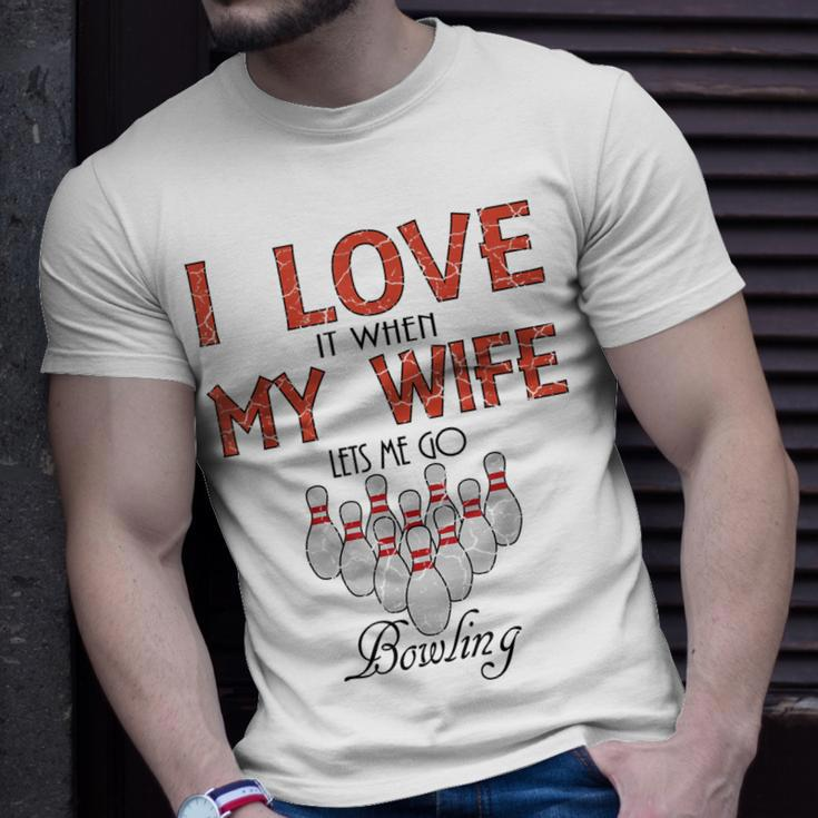 Funny Bowling Gift For Husband Father Bowler Gift For Mens Unisex T-Shirt Gifts for Him
