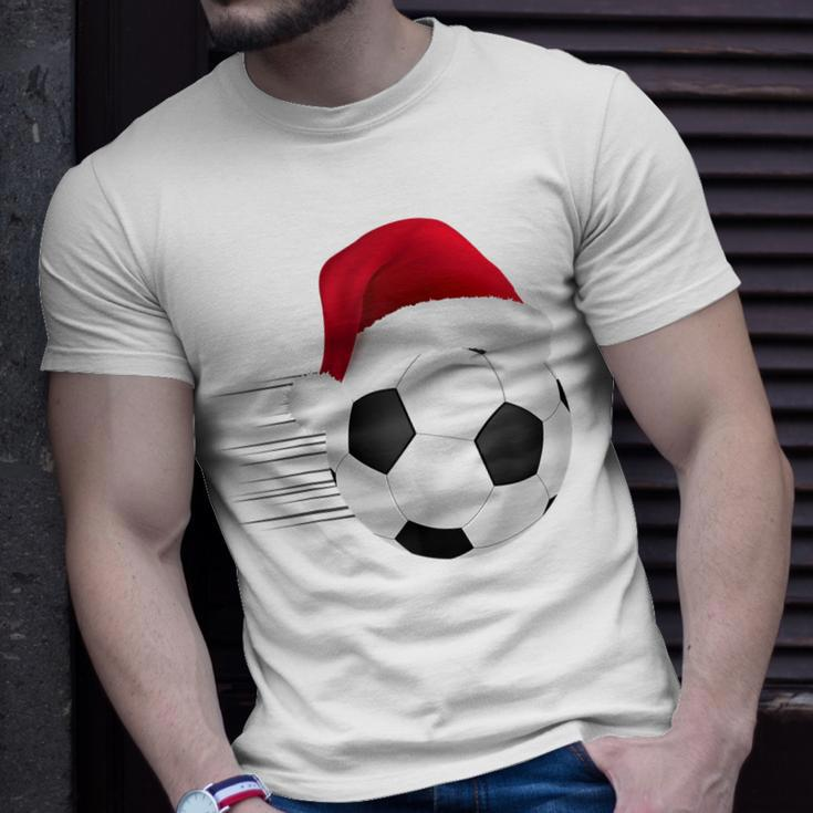 Fußball-Fußball-Weihnachtsball Weihnachtsmann-Lustige T-Shirt Geschenke für Ihn