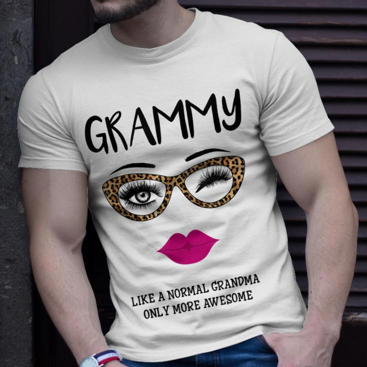 Grammy Like A Normal Grandma Only More Awesome Glasses Face Unisex T-Shirt Gifts for Him