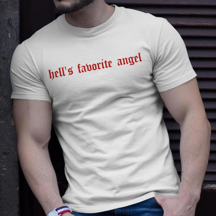 Hells Favorite Angel Funny Hells Favorite Angel Unisex T-Shirt Gifts for Him