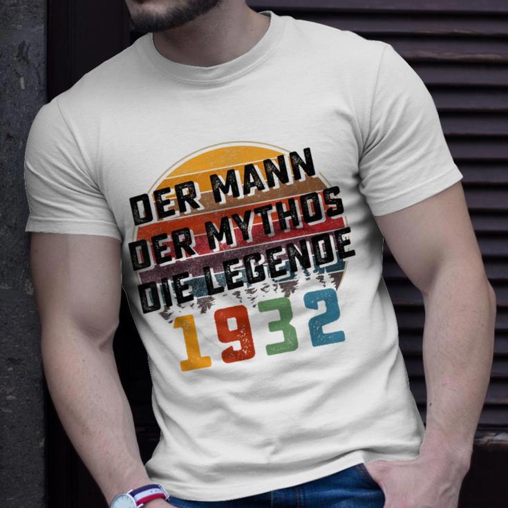 Herren Vintage Der Mann Mythos Die Legende 1932 91 Geburtstag T-Shirt Geschenke für Ihn