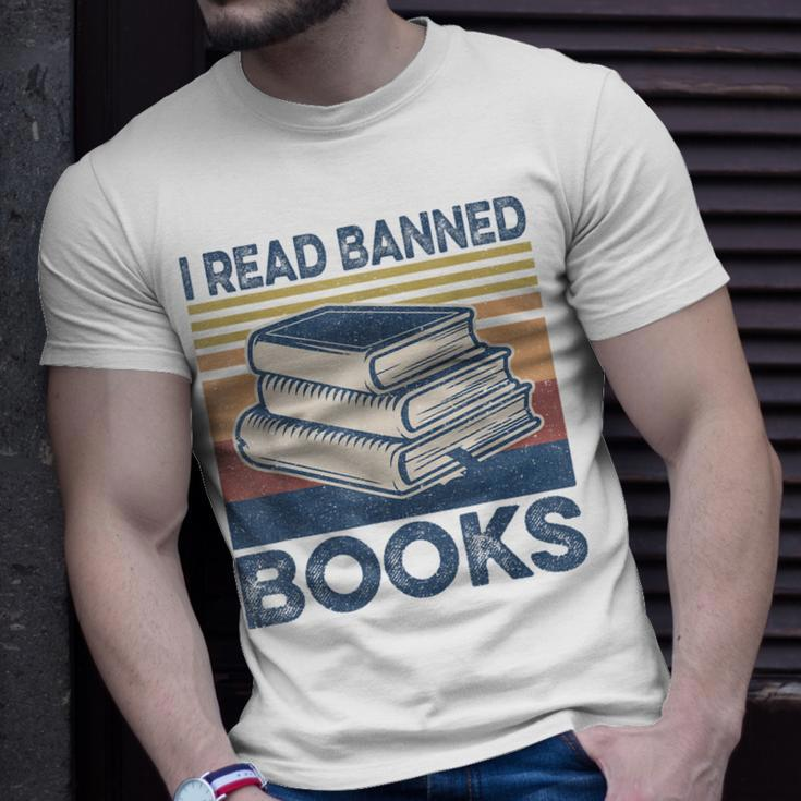 I Read Banned Books Week Librarian Freedom Reader Nerd Men Unisex T-Shirt Gifts for Him