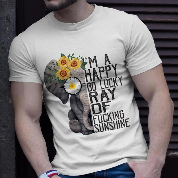Im A Happy Go Lucky Ray Of Fucking Sunshine Hippie Elephant Gift For Womens Unisex T-Shirt Gifts for Him