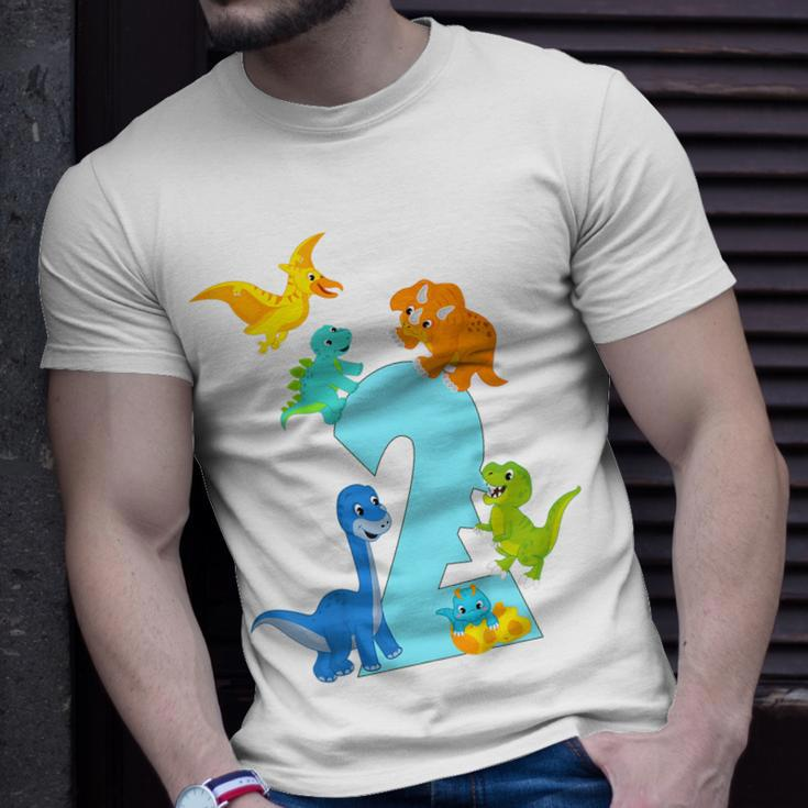 Kids 2 Years Old Dinosaur Toys Dino Slogan 2Nd Birthday Boy Unisex T-Shirt Gifts for Him