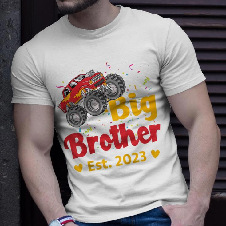 Kids Big Brother Est 2023 Monster Truck Baby Announcement Unisex T-Shirt Gifts for Him