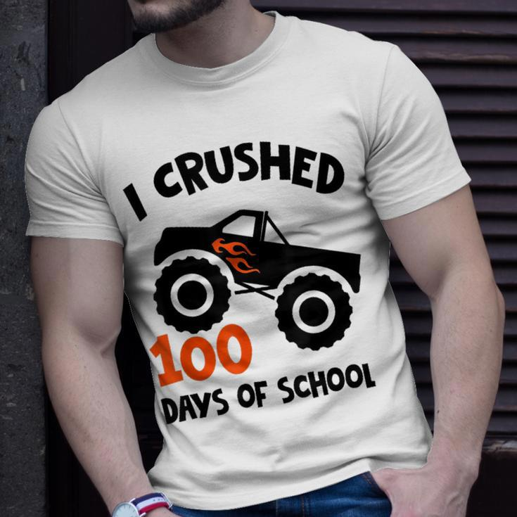 Kids I Crushed 100 Days Of School Boys Girls Monster Truck T-Shirt Gifts for Him