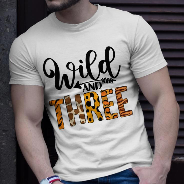 Kids Wild And Three 3Rd Birthday Wild Animals Lover Toddler Baby Unisex T-Shirt Gifts for Him