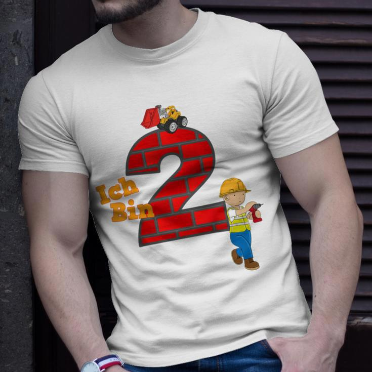 Kinder Geburtstags 2 Jahre Junge Bagger Baumeister T-Shirt Geschenke für Ihn