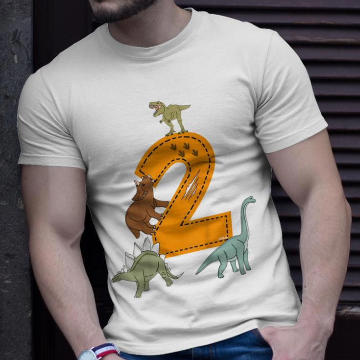 Kinder Geburtstags 2 Jahre Junge Dinosaurier Dino T-Shirt Geschenke für Ihn