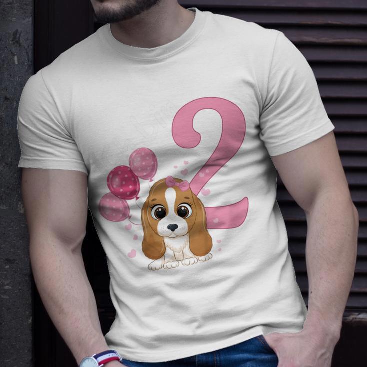 Kinder Geburtstags Kleiner Hund 2 Geburtstag Mädchen 2 Jahre T-Shirt Geschenke für Ihn