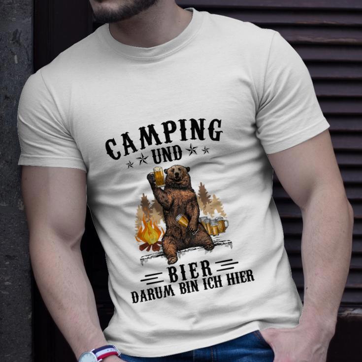 Lustiges Camping und Bier T-Shirt Darum bin ich hier für Herren Geschenke für Ihn