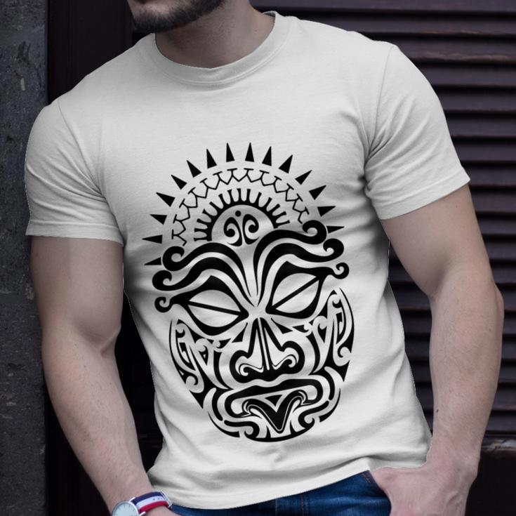 Maori Polynesian Tattoo Haka Dance Face Mask Head Unisex T-Shirt Gifts for Him