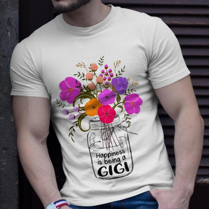 Mom Grandma Floral Gift Happiness Is Being A Gigi Gift For Women Unisex T-Shirt Gifts for Him
