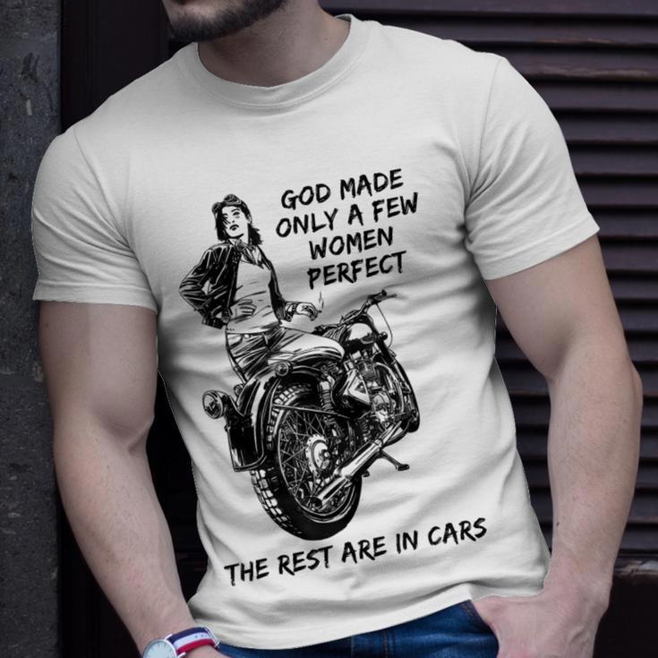 Motorrad Fahrerin Babe Lady Vintage Retro Bikerin Biker T-Shirt Geschenke für Ihn