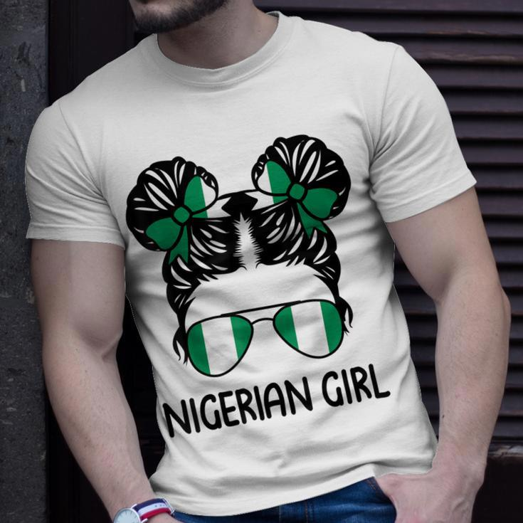 Nigerian Girl Messy Hair Nigeria Pride Patriotic Womens Kids Unisex T-Shirt Gifts for Him