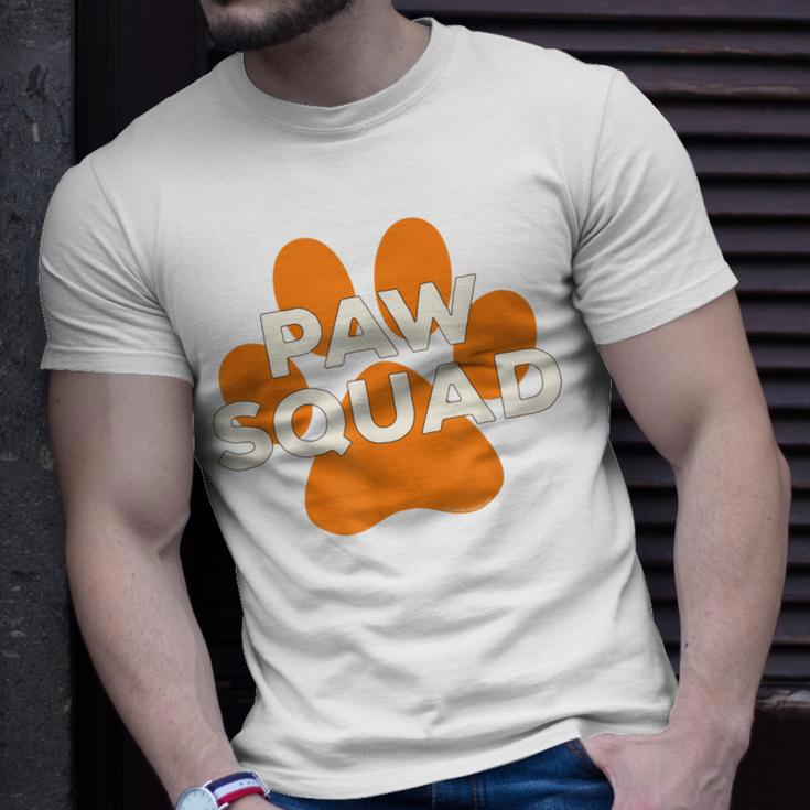 Paw Squad Orange Dog Cat Paw Print Animal Rescue Team Unisex T-Shirt Gifts for Him