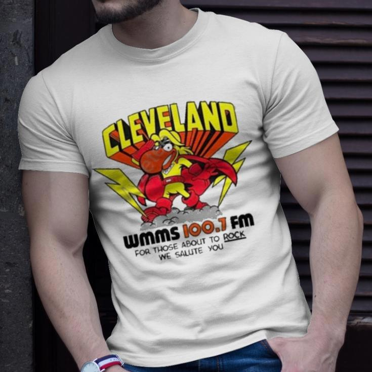 Robbie Fox Wearing Cleveland Wmms Loo7 Fm For Those About To Rock We Salute You Unisex T-Shirt Gifts for Him