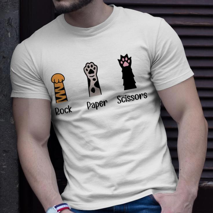 Rock Paper Scissors Funny Cat Paws Cute Kitten Lover Cats Unisex T-Shirt Gifts for Him
