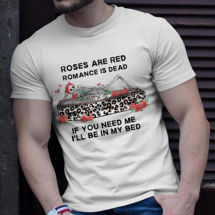 Skull Rose Are Red Romance Is Dead Unisex T-Shirt Gifts for Him