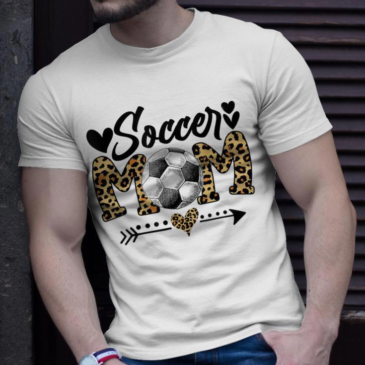 Soccer Mom Heart Leopard Mom Grandma Mothers Day Unisex T-Shirt Gifts for Him