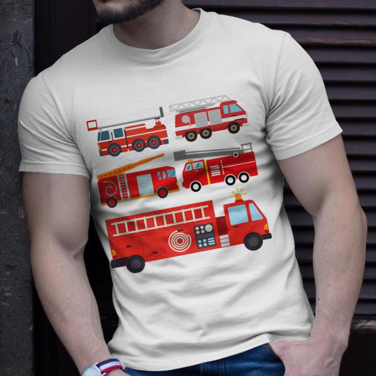 Types Of Fire Truck Toddler Boy Firefighter Trucks T-Shirt Gifts for Him