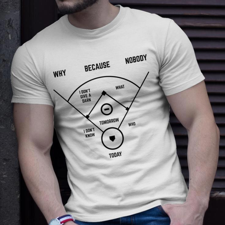 Whos On First Baseball Vintage Joke Baseball Dad T-Shirt Gifts for Him