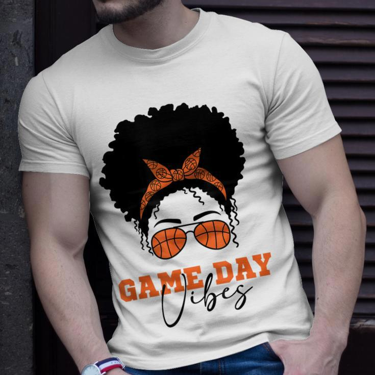 Womens Basketball Game Day Vibes Mom Hair Glasses Ball Gift For Women Unisex T-Shirt Gifts for Him