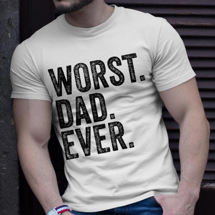 Worst Dad Ever Fathers Day Daddy Vintage T-Shirt Gifts for Him