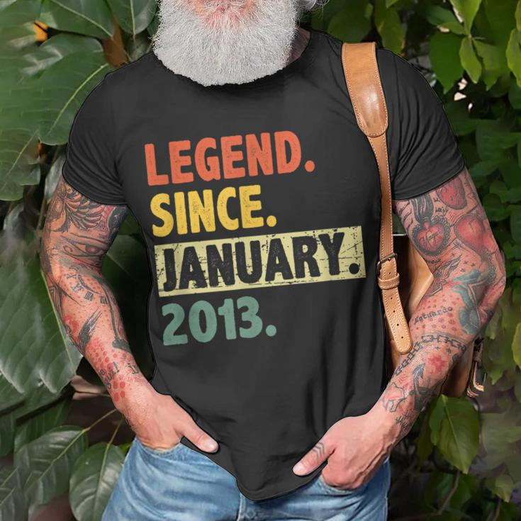 10 Geburtstag Legende Seit Januar 2013 10 Jahre Alt T-Shirt Geschenke für alte Männer