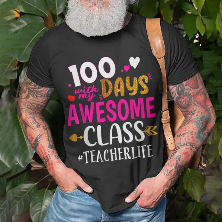 100 Days With My Awesome Class Teacher School T-shirt Gifts for Old Men