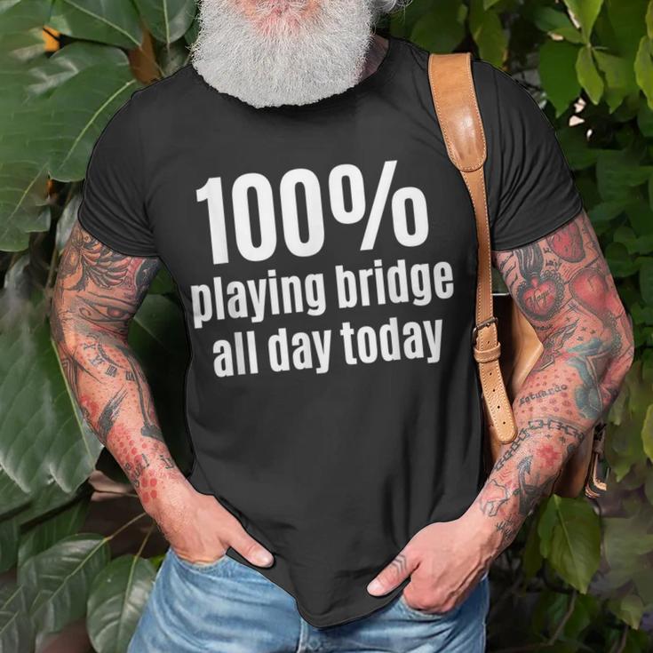 100 Spielbrücke Lustiges Gambling T-Shirt für Ganztagszocker Geschenke für alte Männer