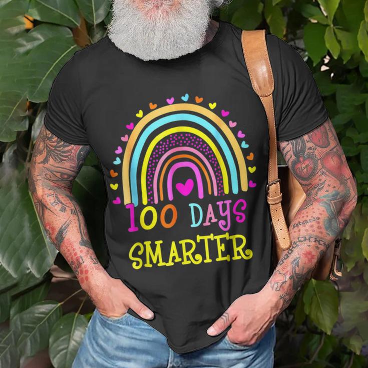 100Th Day Of School Teacher 100 Days Smarter Rainbow V5T-shirt - Seseable