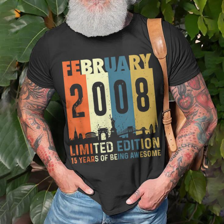 15 Limitierte Auflage Hergestellt Im Februar 2008 15 T-Shirt Geschenke für alte Männer