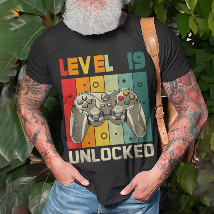 19 Year Old Level 19 Unlocked 19Th Birthday Boy Gaming V2T-shirt Gifts for Old Men