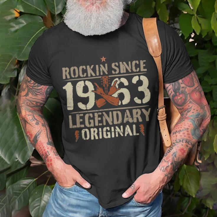 1963 Vintage Geburtstag Rock And Roll Heavy Metal Gesch T-Shirt Geschenke für alte Männer