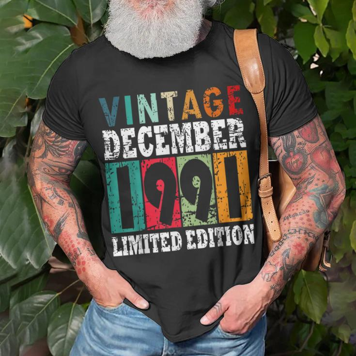 1991 Born In December Retro-Geschenkidee T-Shirt Geschenke für alte Männer