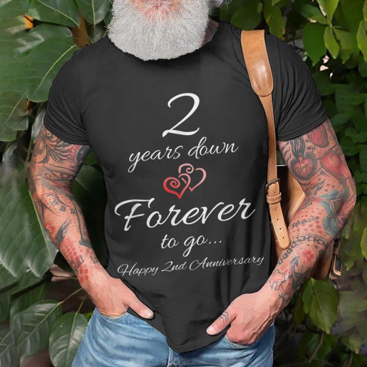 2 Years Down Forever To Go Happy 2Nd Anniversary Gift Unisex T-Shirt Gifts for Old Men