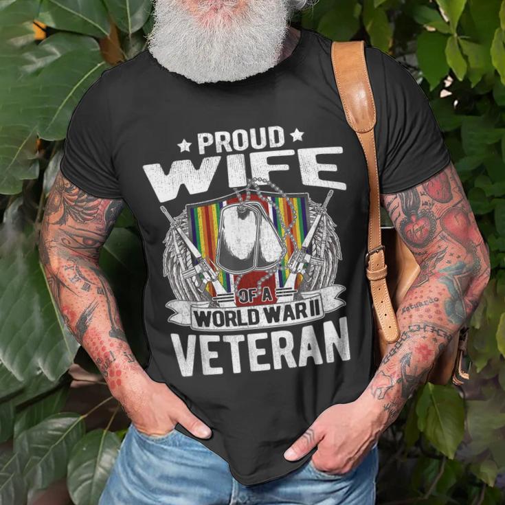 Proud Wife Of A World War 2 Veteran Ww2 Military Spouse Gift  Men Women T-shirt Graphic Print Casual Unisex Tee