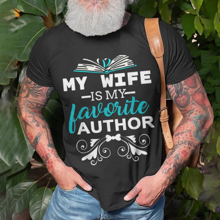 My Wife Is My Favorite Author Gift For Book Reader  Men Women T-shirt Graphic Print Casual Unisex Tee