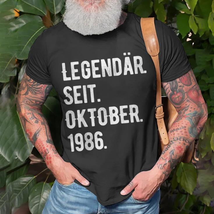 37 Geburtstag Geschenk 37 Jahre Legendär Seit Oktober 1986 T-Shirt Geschenke für alte Männer